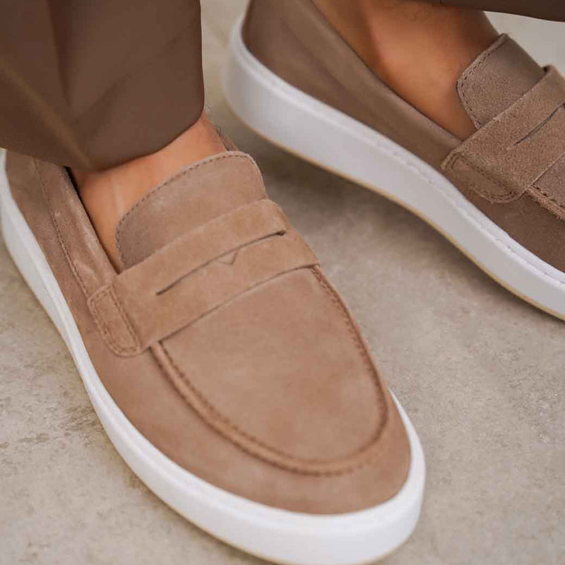 SUEDE PENNY LOAFERS