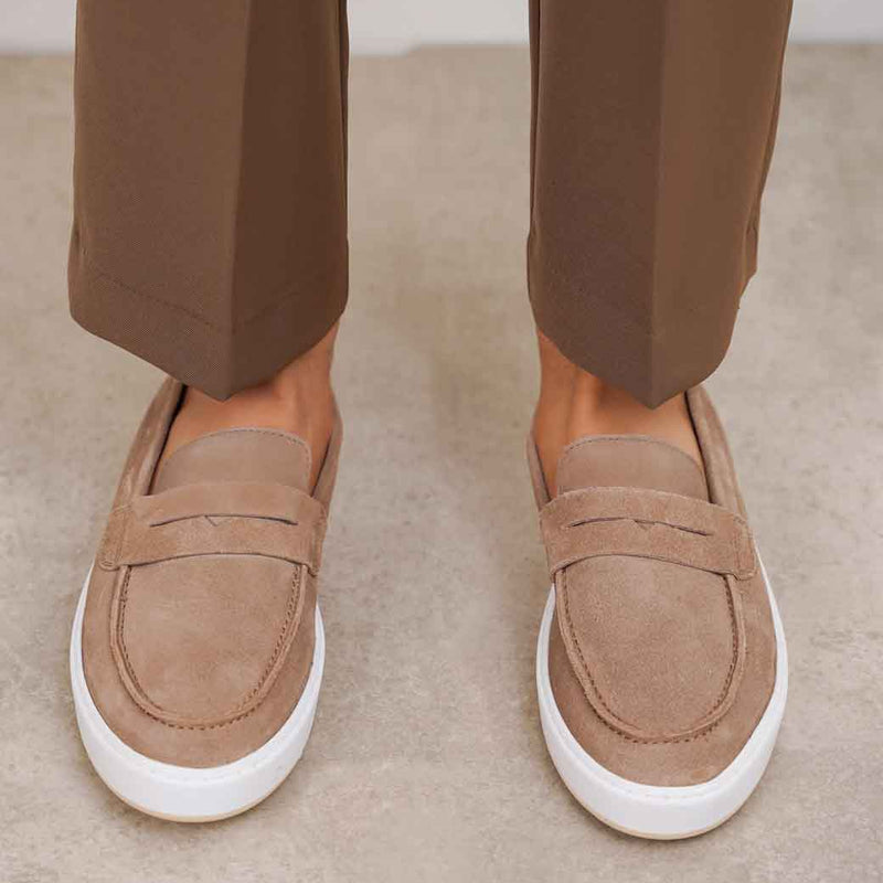 SUEDE PENNY LOAFERS