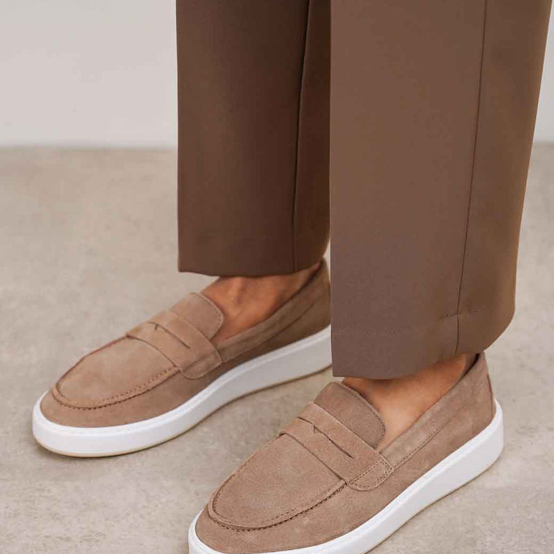 SUEDE PENNY LOAFERS