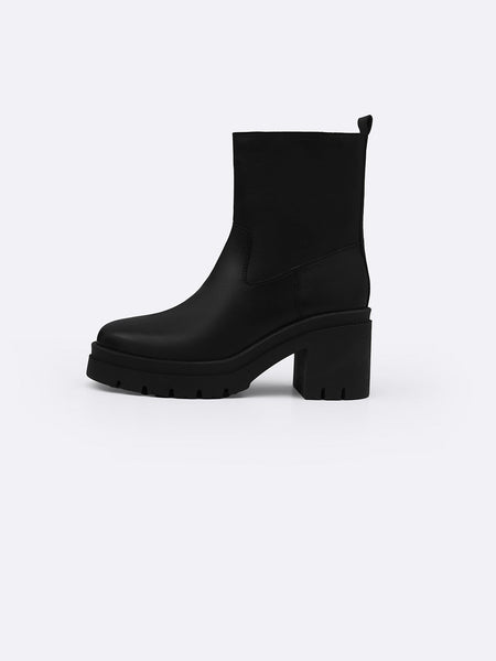 LEATHER PLATFORM BOOTS