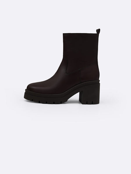 LEATHER PLATFORM BOOTS