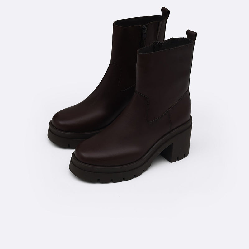 LEATHER PLATFORM BOOTS