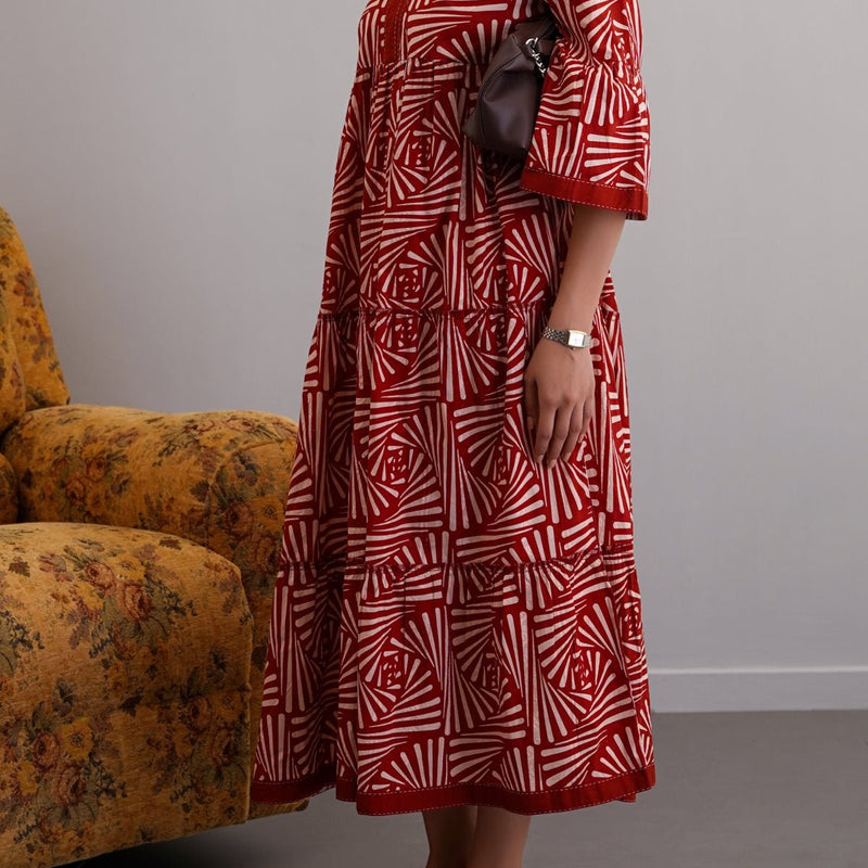 CINNAMON EMBROIDERED DRESS