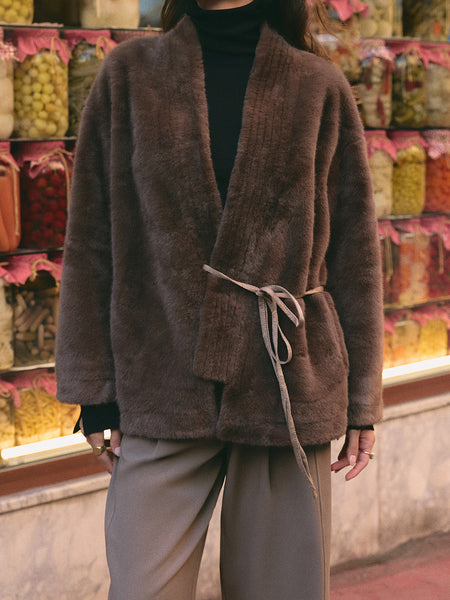 LUXE FUR WRAP COAT