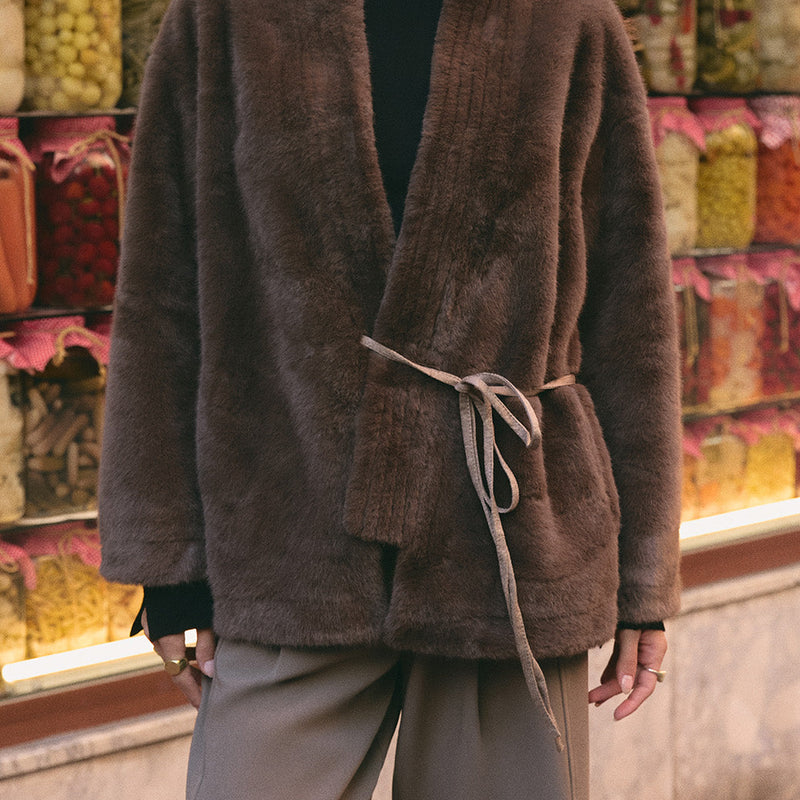 LUXE FUR WRAP COAT