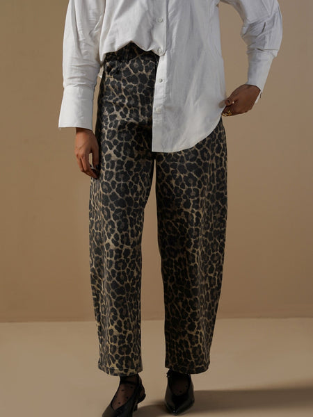 LEOPARD BARREL JEAN-PANT