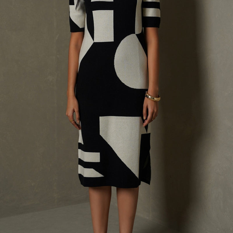 COLORBLOCK SWEATER DRESS
