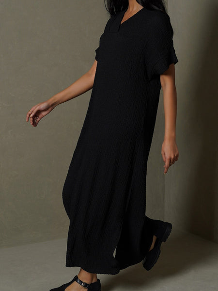 CRINKLE CASCADE DRESS