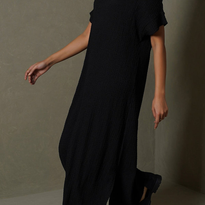 CRINKLE CASCADE DRESS