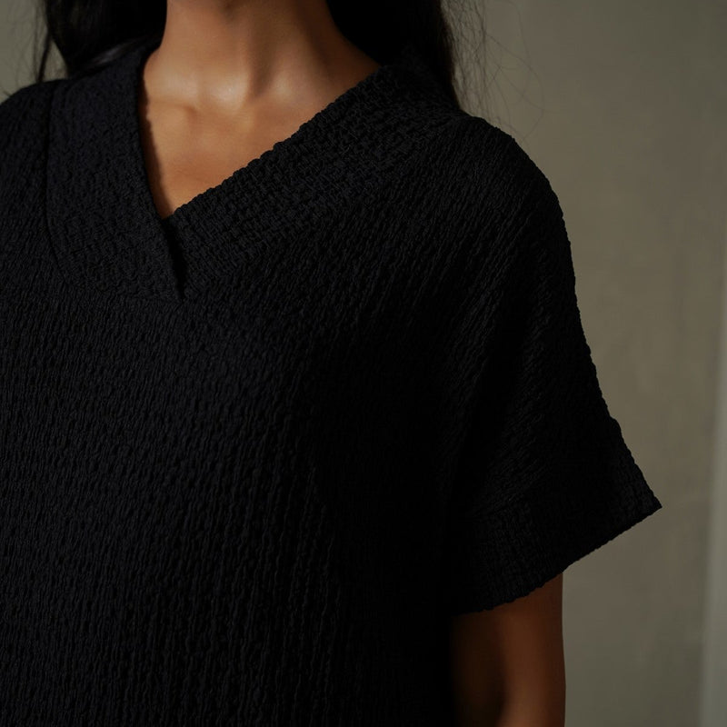 CRINKLE CASCADE DRESS