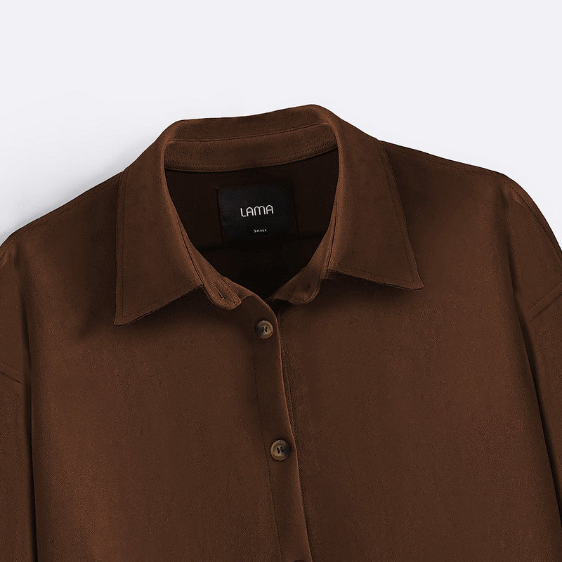 CUT-HEM SUEDE SHIRT