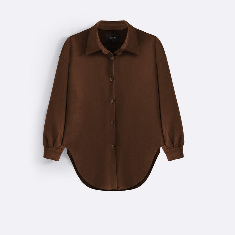 CUT-HEM SUEDE SHIRT