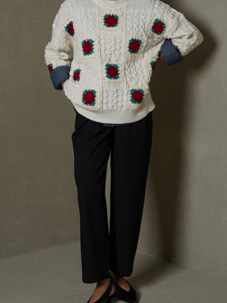ROSE CROCHET SWEATER