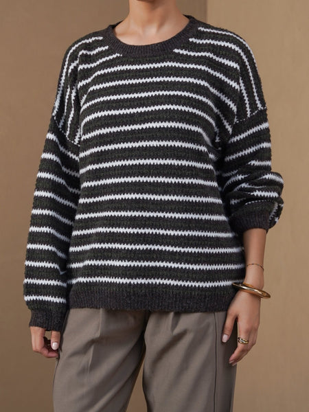 PINSTRIPE WEAVE SWEATER