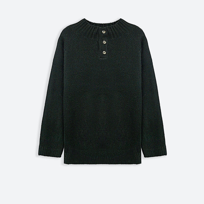 HENLEY RIBBED PULLOVER