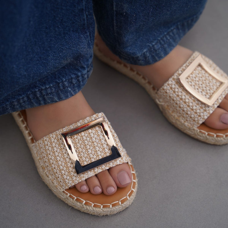ROMA BUCKLE SLIDES
