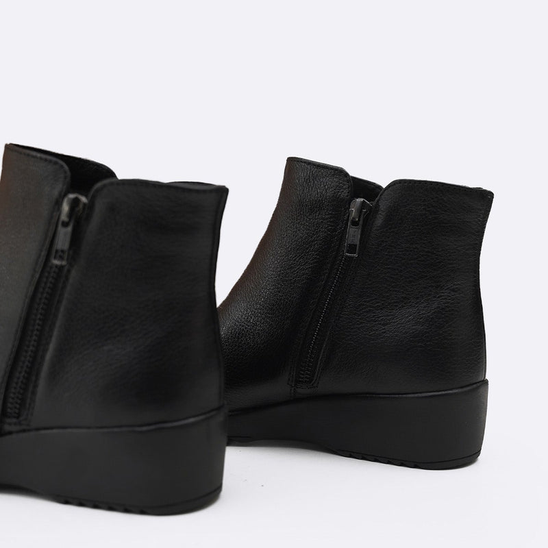 COMFY LEATHER WEDGE BOOTS