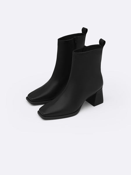 TOP-STITCH LEATHER BOOTS