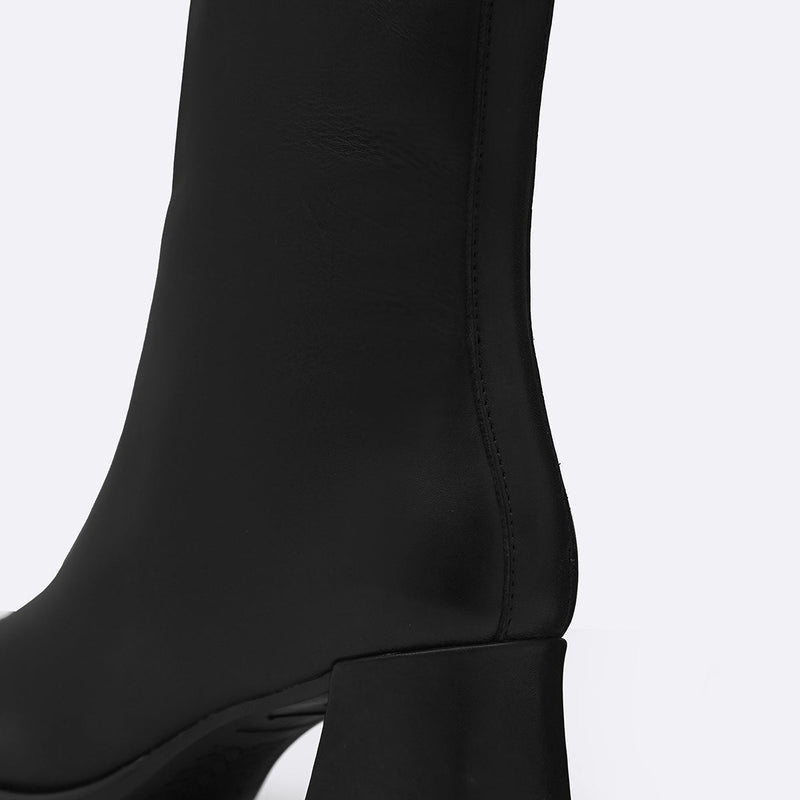 TOP-STITCH LEATHER BOOTS