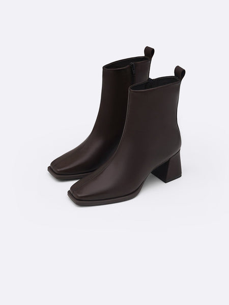 TOP-STITCH LEATHER BOOTS
