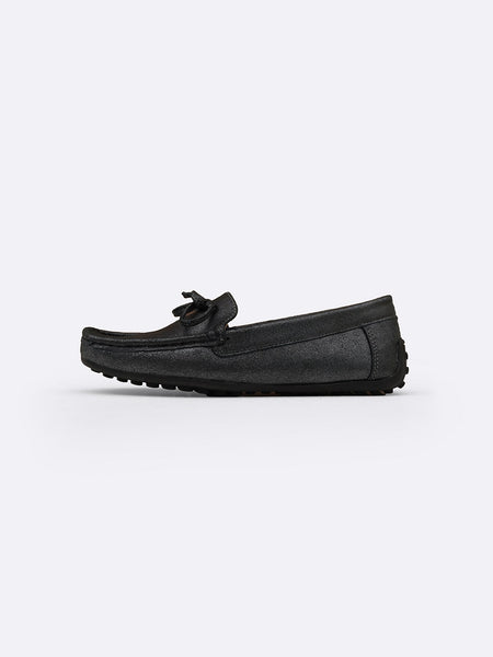 BOW LEATHER MOCCASINS