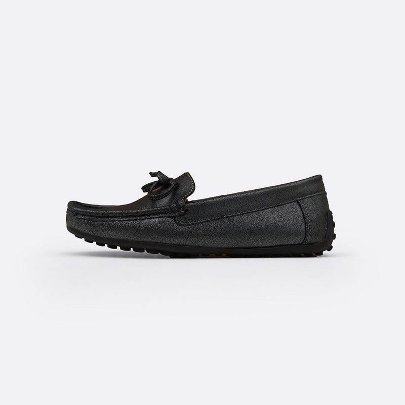 BOW LEATHER MOCCASINS