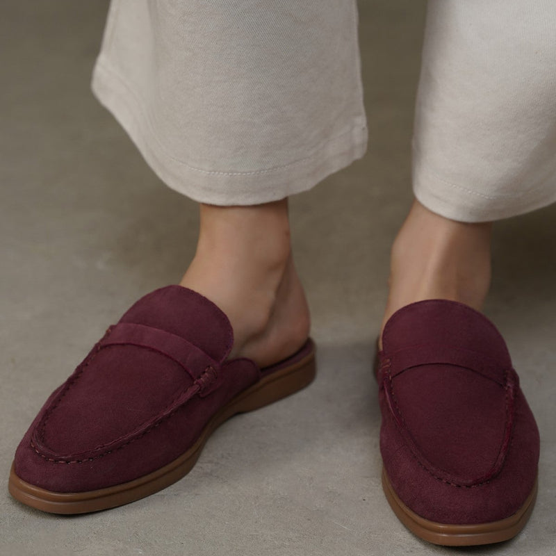 SUEDE LEATHER MULES