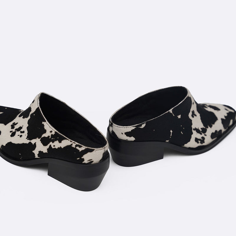 COW LEATHER BOOT MULES