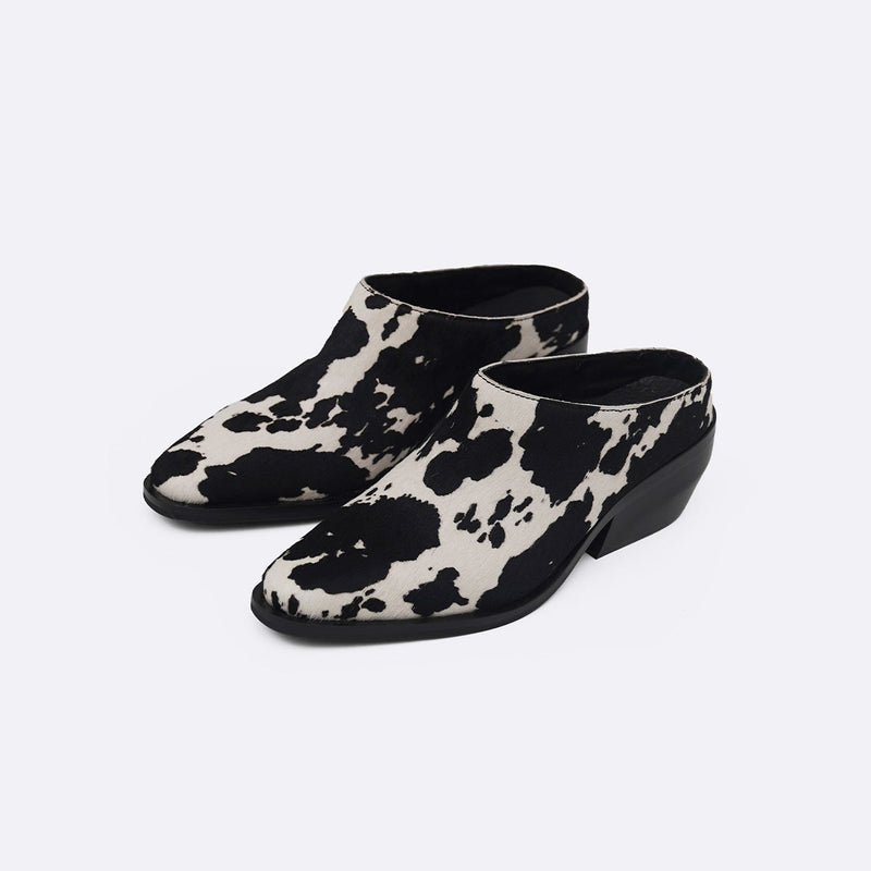 COW LEATHER BOOT MULES