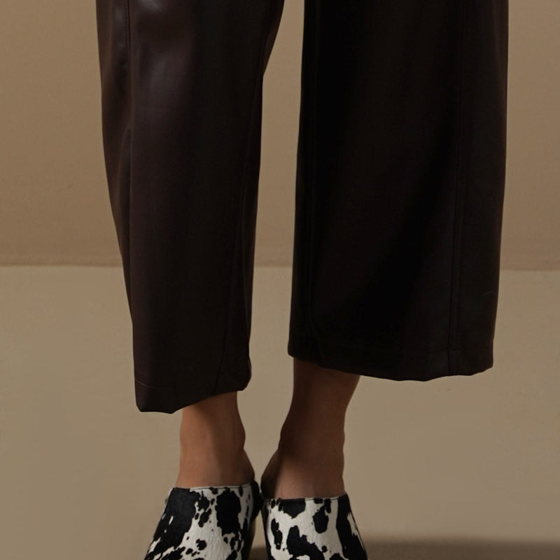 COW LEATHER BOOT MULES